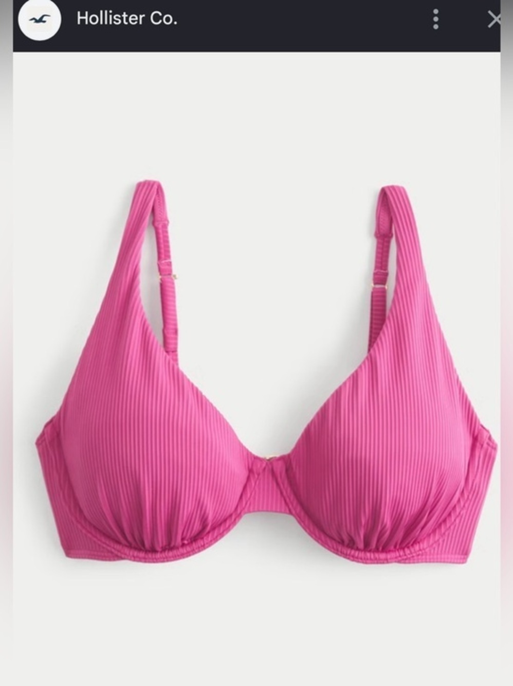 🌞🌸Hollister Hot Pink Ribbed Underwire Bra👙